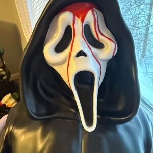 Chilling Ghost Mask with Hood - Black and White